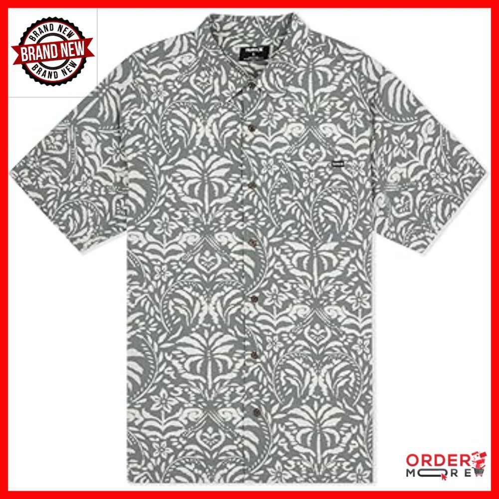 Men's Short Sleeve Button Down Shirt, Regular Fit, Cotton-Rayon Blend